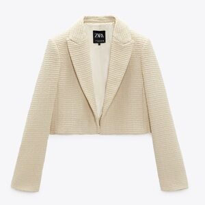 Zara textured cropped blazer
